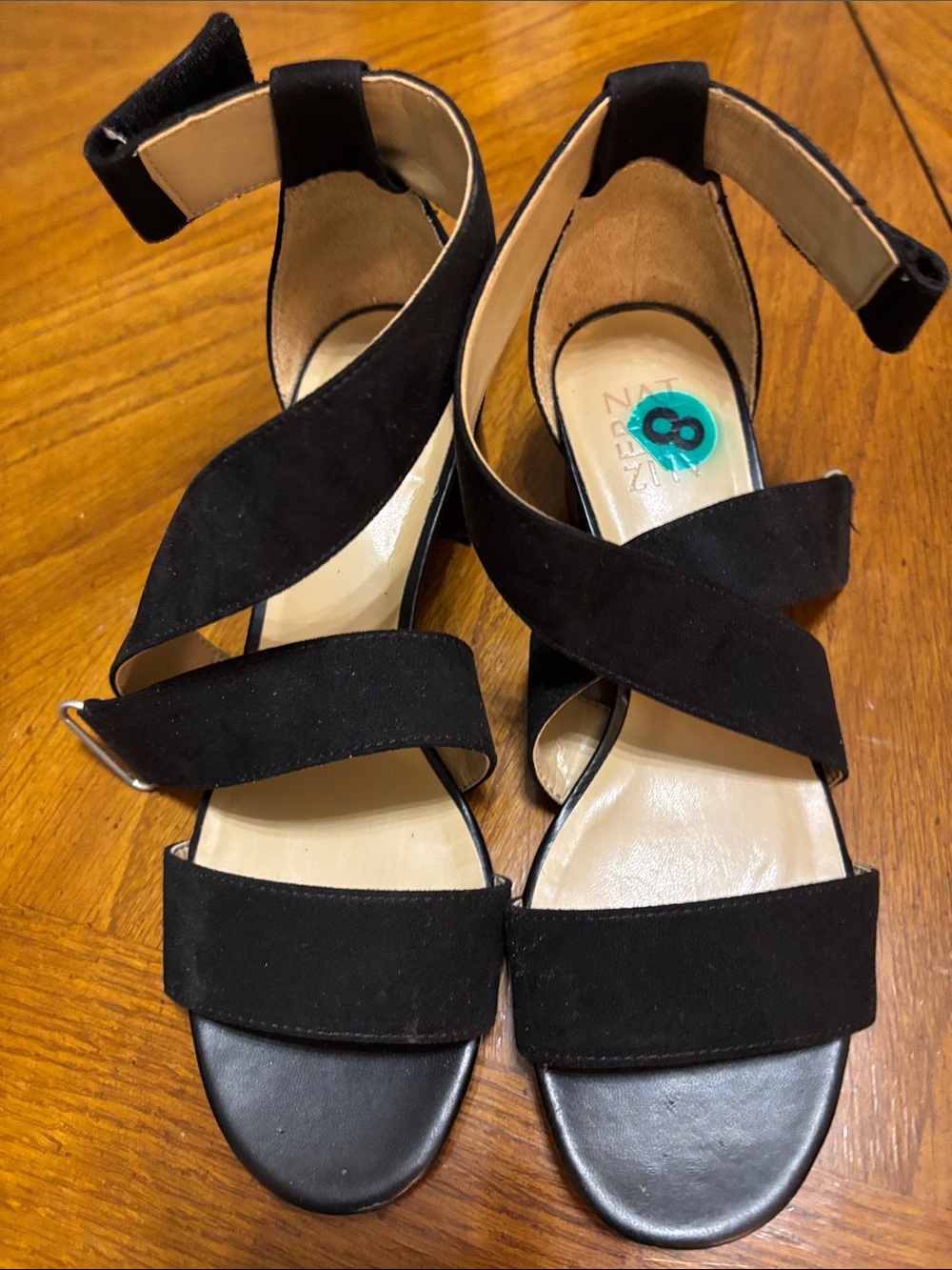 Black Strappy Ankle-Wrap Women’s Sandals